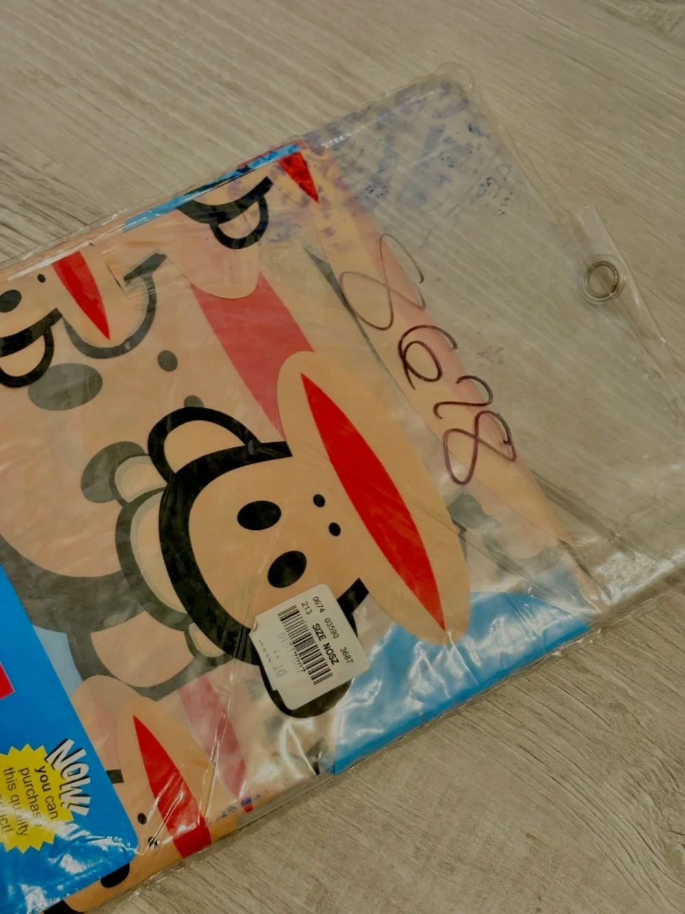 Vintage Paul Frank Julius the Monkey Vinyl Shower Curtain 72